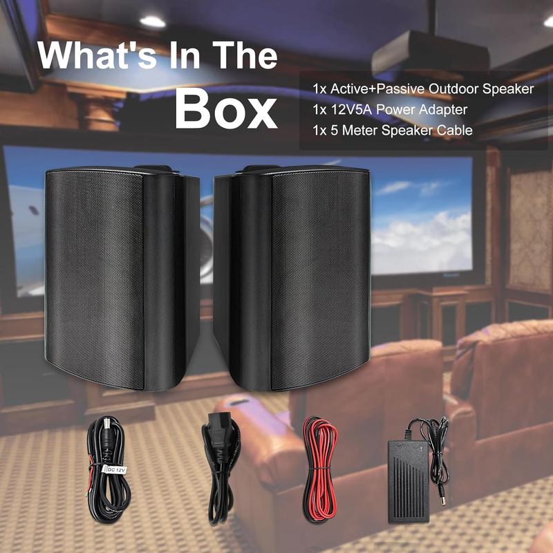 【2024 Black Friday Deals】Herdio Outdoor Wall Mount Waterproof Wired Bluetooth Speaker Set - 4 inch/5.25 inch/6.5 inch - 4